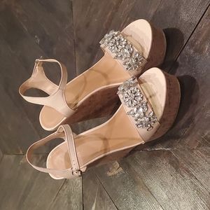 Blush Wedge Sandals